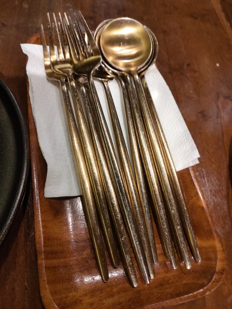 Gold spoon & fork